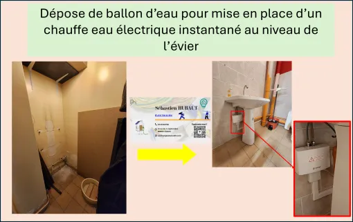 Remplacement d'un ballon d'eau chaude par un chauffe-eau électrique instantané à Amiens, Amiens, SEB'ELEC