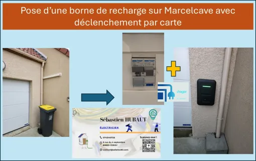 Pose d'une borne de recharge chez un particulier à Marcelcave, Amiens, SEB'ELEC