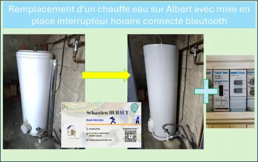 Changement d'un chauffe-eau de 300 litres sur une entreprise d'Albert, Amiens, SEB'ELEC