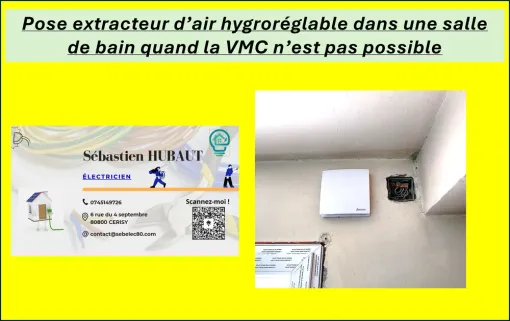 Pose d'un extracteur d'air dans une salle de bain à Amiens, Amiens, SEB'ELEC
