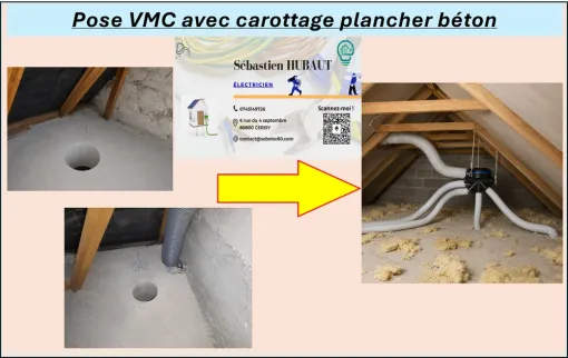 Pose d'une VMC hygro réglable à Amiens, Amiens, SEB'ELEC