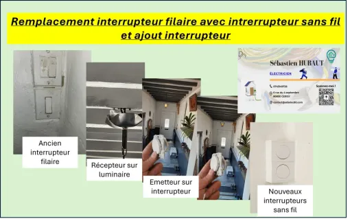 Changement d'interrupteur filaire en interrupteur sans fil à Villers-Bretonneux, Amiens, SEB'ELEC