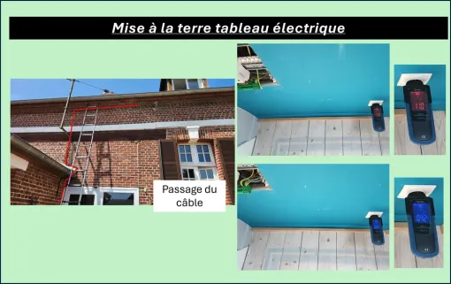 Mise à la terre d'un tableau électrique à l'étage par l'extérieur, Amiens, SEB'ELEC