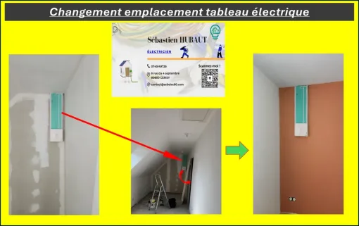 Changement d'un emplacement de tableau secondaire à Corbie, Amiens, SEB'ELEC